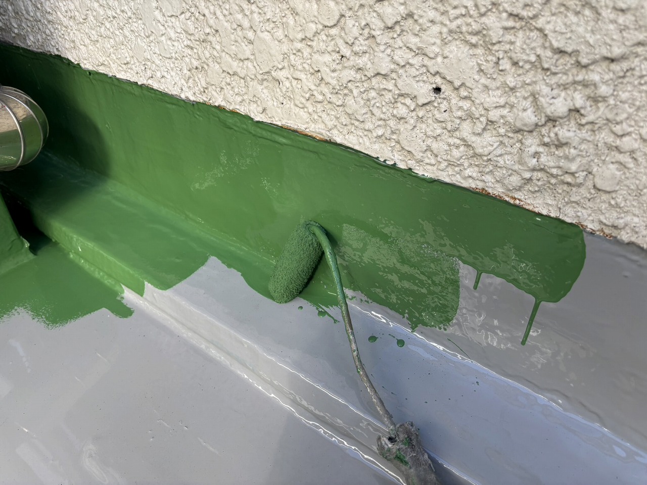 横浜市港北区工場ビル　雨漏り補修工事　屋上ウレタン防水工事編